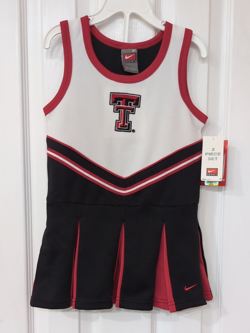 Nike Girls' Black, White & Red Cheer Tank Dress with Texas Tech Logo